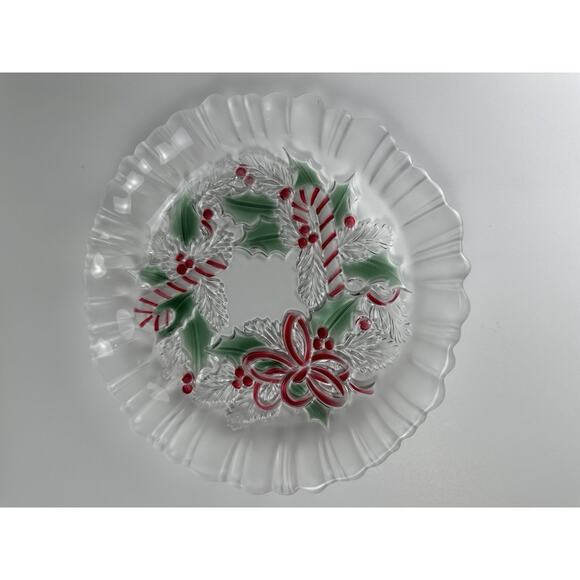 Mikasa Celebrations Festive Candy Wreath Dish 8 1/4 Inches Wide Vintage - Picture 1 of 6